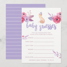 Vattenfärg Boho Tribal Baby Shower Gissningslek