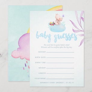 Vattenfärg Boho Tribal Baby Shower Gissningsspel Inbjudningar
