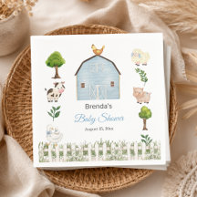 Vattenfärg Bondgårdsdjur Baby Shower