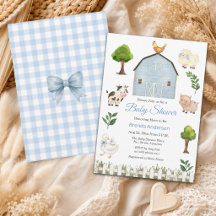 Vattenfärg Bondgårdsdjur Barnyard Baby Shower