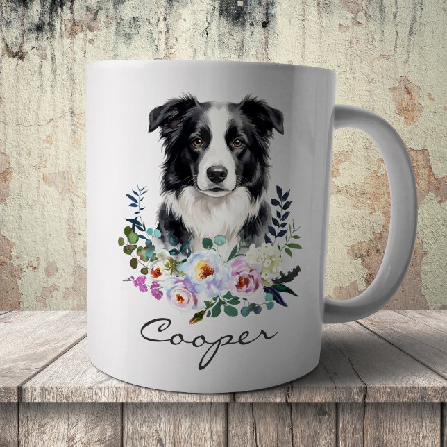 Vattenfärg Border Collie Kaffemugg (Skapare uppladdad)