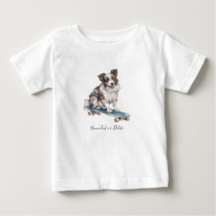 Vattenfärg Border Collie T-Shirt