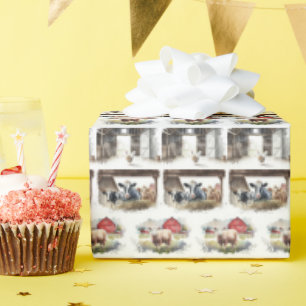 Vattenfärg Boskap Presentpapper