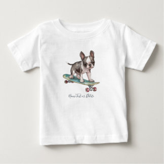 Vattenfärg Boston Terrier T-shirt