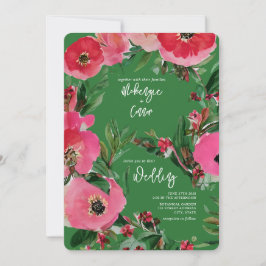 Vattenfärg Botanicals Anemone Gult Bröllop Inbjudningar