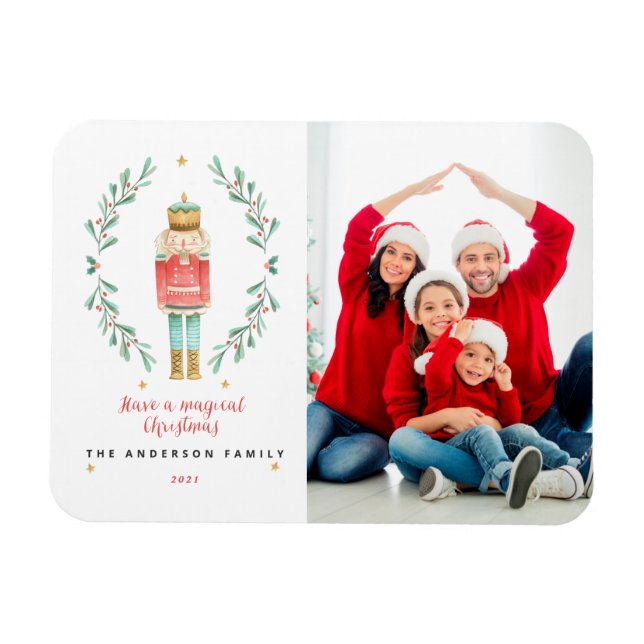 Vattenfärg botanisk 1 fotojul magnet (Horisontell)