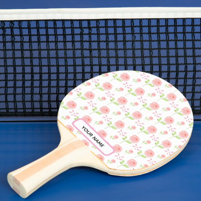 Vattenfärg Botanisk Blommig Mönster Planerare Pingisracket (Insitu)