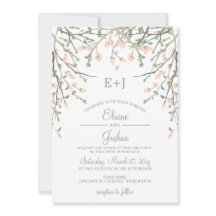 Vattenfärg Botanisk Rosa Blommigt Bröllop