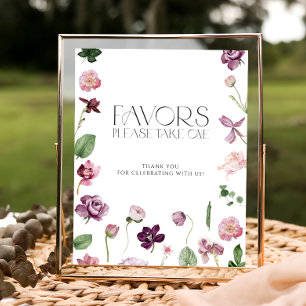 Vattenfärg Botaniska Favors Vänligen Ta En Poster