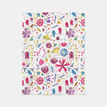 Vattenfärg Botaniska Wildblommor Hedgerow Painting