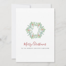 Vattenfärg Botaniskt andnings- och berrys-medalj Julkort