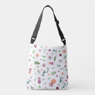 Vattenfärg botaniskt block Gift för Flower Älska Axelväska