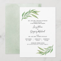 Vattenfärg Botaniskt Löv Bröllop