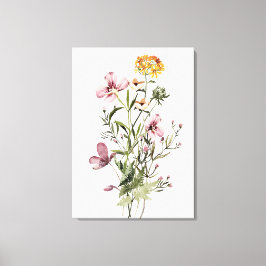 Vattenfärg Bouquet med vilda blommor #1 Canvastryck