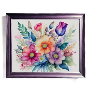 Vattenfärg Bouquet of Flowers 5:4 Poster
