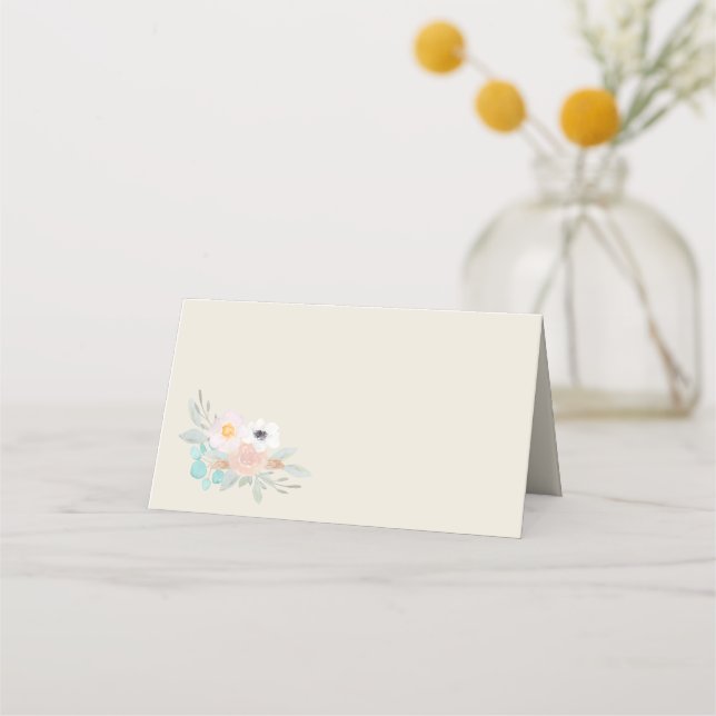 Vattenfärg Bouquet, plakat Placeringskort (Framsida)