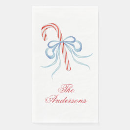 Vattenfärg Bow Candy cane Pappersservett