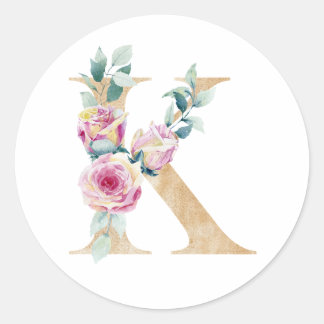 Vattenfärg brev K med ro Runt Klistermärke