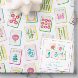 Vattenfärg Bright Mahjong Tiles-hölje Anteckningskort