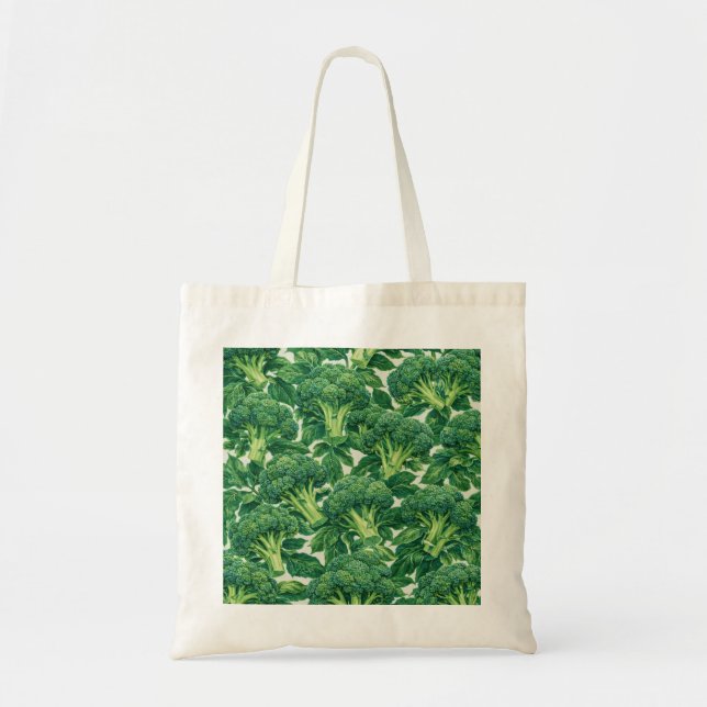 Vattenfärg Broccoli Botaniskt Grönsaks Mönster Tygkasse (Framsidan)