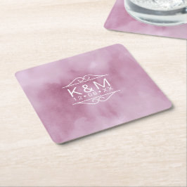 Vattenfärg Bröllop Lilac ID654 Underlägg Papper Kvadrat