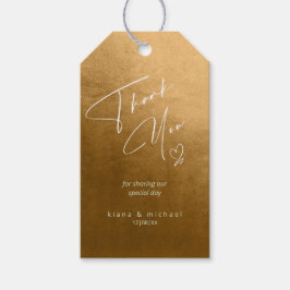 Vattenfärg Bröllop Tack Hösten Guld ID786 Presentetikett