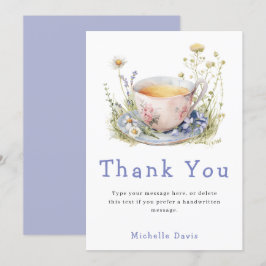 Vattenfärg Bröllopsdusch Tea Party om våren Tack Kort