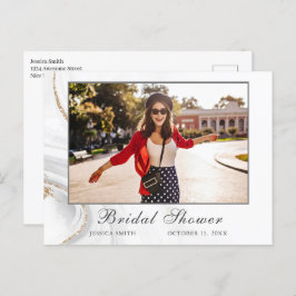 Vattenfärg Bröllopsfest FOTO Inbjudan Postkort