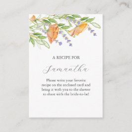 Vattenfärg Bröllopstema med Vilda Blommor Tilläggskort