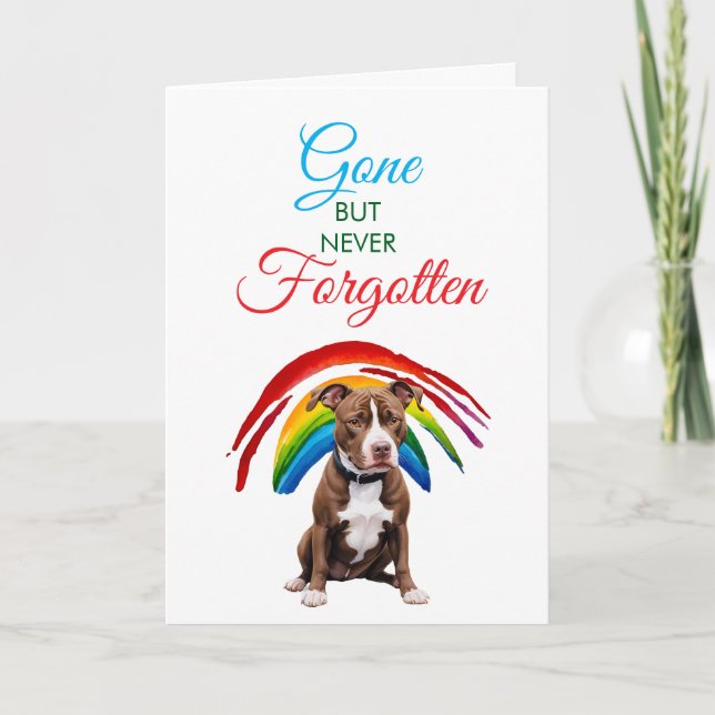 Vattenfärg Brown Pitbull Pet Loss Sympathy Kort (Framsida)