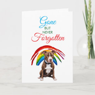 Vattenfärg Brown Pitbull Pet Loss Sympathy Kort
