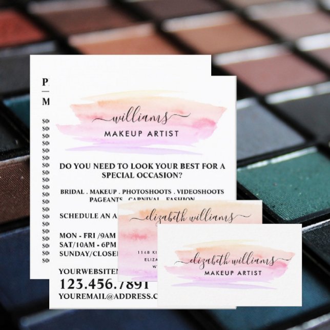 Vattenfärg Brushstroke, makeup Artist Advertising Flygblad (Skapare uppladdad)
