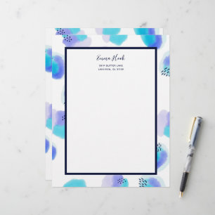 Vattenfärg Brushstroks Letterhead Brevhuvud