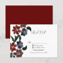 Vattenfärg Burgunderblå Vintage Blommig Kraft RSVP