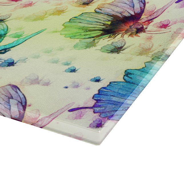 Vattenfärg Butterflies Glass Clearboard Board (Hörn)