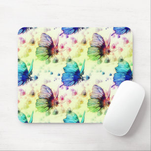 Vattenfärg Butterflies Mousepad Musmatta