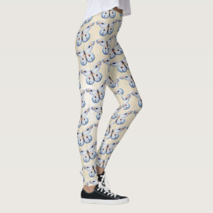 Vattenfärg BUTTERFLY blue orange + dina idéer Leggings