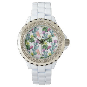 Vattenfärg Cacti Art Mönster Armbandsur
