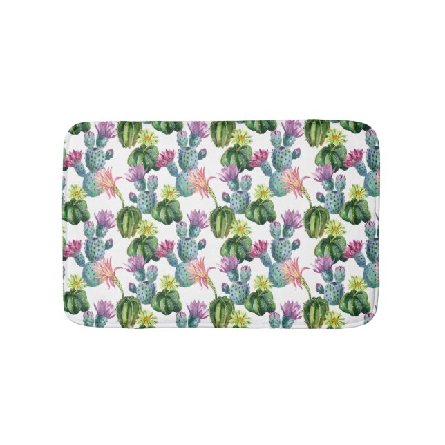 Vattenfärg Cacti Art Mönster Badrumsmatta (Framsidan)
