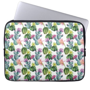 Vattenfärg Cacti Art Mönster Laptop Sleeve
