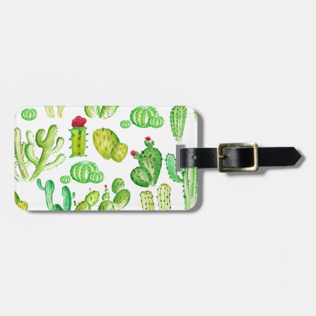 Vattenfärg Cacti Bagagebricka (Horisontell Framsida)