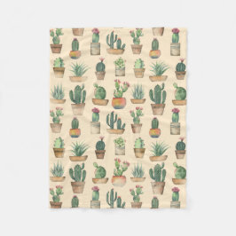 Vattenfärg Cacti botaniska naturen Fleecefilt
