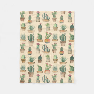 Vattenfärg Cacti botaniska naturen Fleecefilt