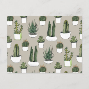 Vattenfärg Cacti & Succulent - Beige Vykort