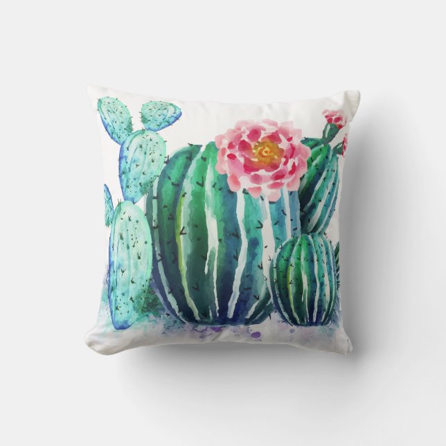 vattenfärg Cactus Kudde (Framsida)