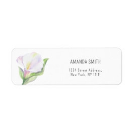 Vattenfärg Calla lilja blomma etikett Returadress Etikett
