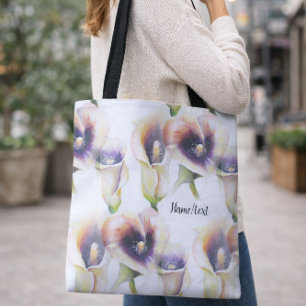 Vattenfärg Callalilja Blommig Elegant Mönster Tygkasse