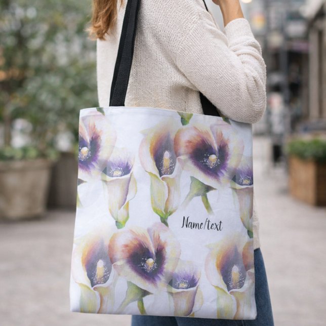 Vattenfärg Callalilja Blommig Elegant Mönster Tygkasse (Skapare uppladdad)