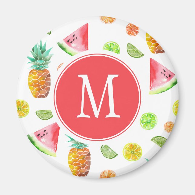 Vattenfärg Canded Fruit Mönster Magnet (Framsidan)
