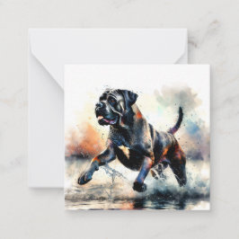 Vattenfärg Cane Corso hund Anteckningskort